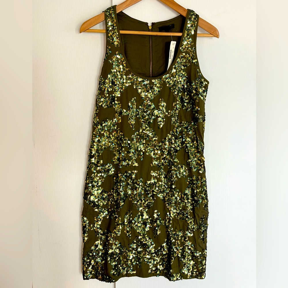 J.CREW green sparkle dress